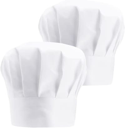 2 Stuks Witte Koksbuis voor Volwassenen - Verstelbare Kookmuts voor Mannen en Vrouwen - Ideaal voor Koken, Bakken en Horeca Gebruik