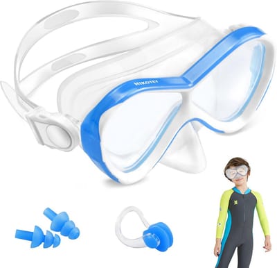 Thijox - Duikbril Kinderen 4-16 Jaar, Snorkelset voor Meisjes en Jongens, Zwembril met 180 Graden Panorama, HD, Anti-condens, Verstelbare Siliconen Ba