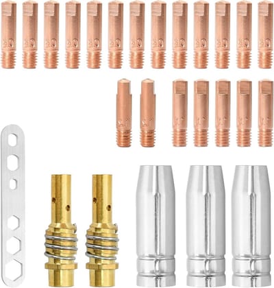 26-delige MIG Las Contactpunten Set, Las Tips en Accessoires voor MIG15AK, Geschikt voor 0.8mm, 1.0mm en 1.2mm Laswerk