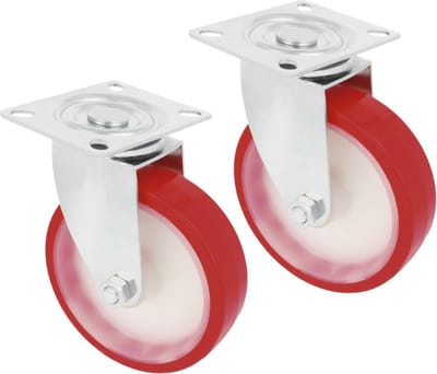 AMIG zwenkwiel/transportwiel - 2x - D80mm - polyurethaan - 100kg draagvermogen - heavy duty