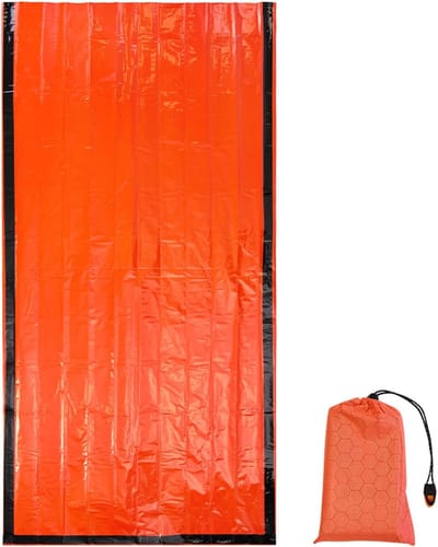 Nood Slaapzak - Kampeeruitrusting - Buiten Overleven - Thermisch Reflecterend - 210x105cm - Oranje