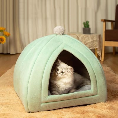 Lit pour chat mignon, maison pour animal de compagnie, coussin pour chaton, petit chien, tente, tapis lavable, panier pour chiot, tapis de grotte, doux pour chat, fournitures de lit S