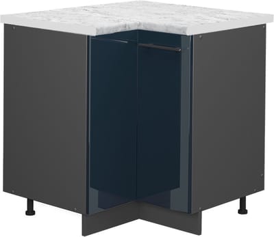 Vicco Fame-Line Hoekonderkast – 80.5 cm, WB Marmer Donkerblauw hoogglans