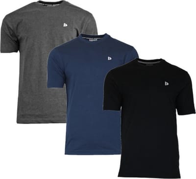 3-Pack Donnay - T-shirt (Vince) - Sportshirt - Heren - Charcoal/Navy/Black (268) - maat S