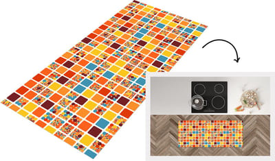 Keukenloper - Loper keuken - Patronen - Seventies - Stad - 120x50 cm - Keukenloper vinyl