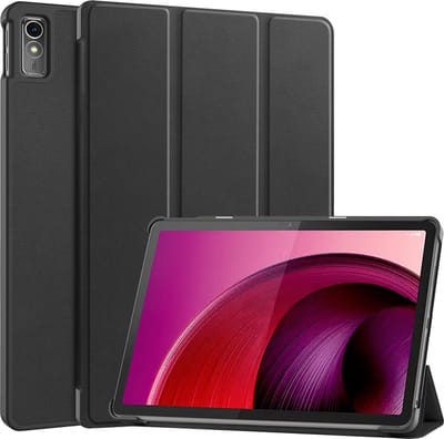 Hoesje Geschikt voor Lenovo Tab M10 5G - Dun & Stevig - Trifold Bookcase - Hard Cover - Hardcover Book Case - Tablet Hoes - Zwart