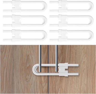 Veiligheidsdeursloten voor kinderen - 6 stuks verstelbare kastvergrendelingen, eenvoudig te installeren zonder boren of lijm, ideaal voor kinderveilige meubels en lades