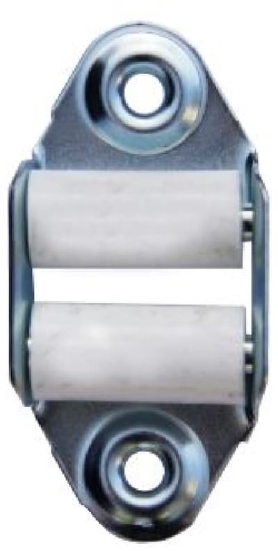 Bandgeleider staal met witte rollen - max 23 mm