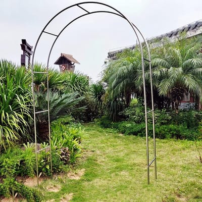 Tuinboog Metaal - Decoratieve Boog - Bruiloft Versieren - Roestvrij Staal - 3.5 x 2.4 meter - Zwart