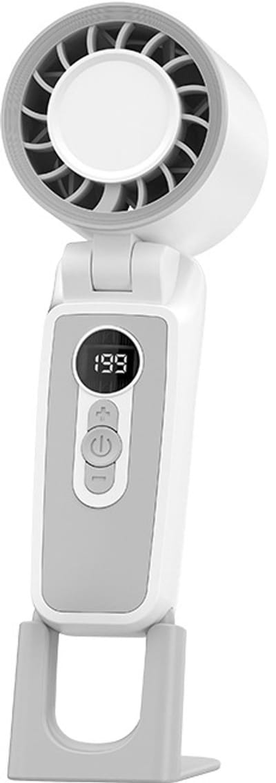 VHV-Handventilator wit met Koeling - Krachtige Turbine Ventilator met Digitaal Display - Opvouwbare USB Ventilator - Draagbare Fan voor Outdoor en Reizen - Snel Oplaadbare Zomerventilator