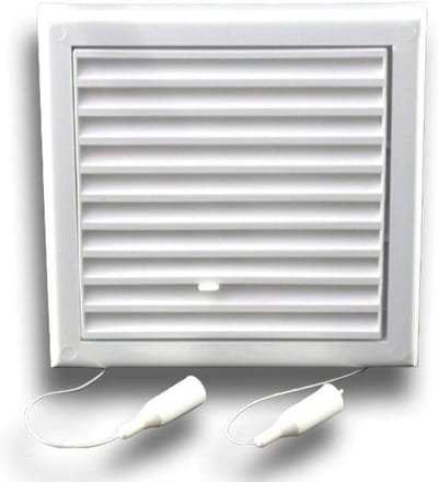 Ventilatierooster Afsluitbaar - Insectenbescherming Flens - Luchtstroom Reguleren - Verborgen Schroeven Ontwerp - Ø150 250x250mm - Wit