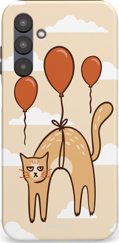 Casetastic Hoesje Geschikt voor Samsung A25 - Stijlvolle Beschermende Duo-layer Case - Kattenfeest Ballonnen