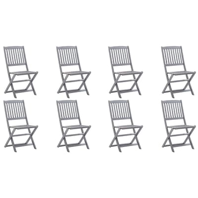 vidaXL - Opklapbare - stoelen, - 8 - stuks, - van - massief - acaciahout