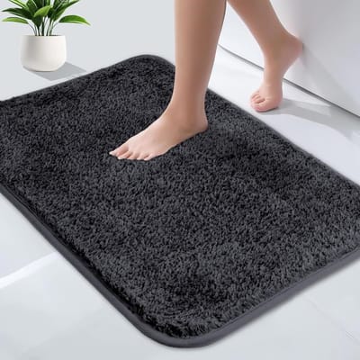Absorberende Toiletmat, Antislip Extra Zachte Badkamer Mat, Microfiber Fluffy Shaggy Toiletkleed, Machinewasbaar en Sneldrogend, Rectangulaire Dikke Toiletmat 40 x 60 cm