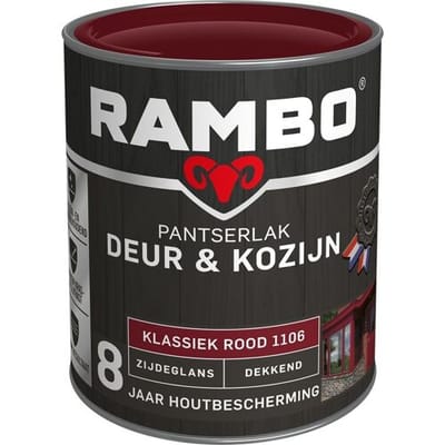 Rambo Pantserlak Deur & Kozijn Zijdeglans Dekkend - 750 ml Klassiek rood