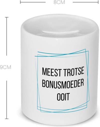 Akyol - meest trotse bonusmoeder ooit Spaarpot - Mama - trotse bonusmoeder - moeder cadeautjes - moederdag - verjaardagscadeau - verjaardag - cadeau - geschenk - kado - gift - moeder artikelen - 350 ML inhoud