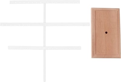 Sieraden Opbergsysteem - Juweliersrek Organizer - Stijlvol Presenteren - Drie Hangen Gaten - 25 x 24 cm - Wit