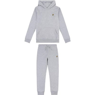 Lyle & Scott Set met hoodie en broek met logo voor kinderen (Grijze Heide)