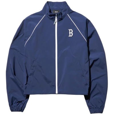 MLB Boston Red Sox Veste coupe-vent Courte Col montant Manches raglan Veste femme Bleu marine 3FWJV0243-43NYS S blue