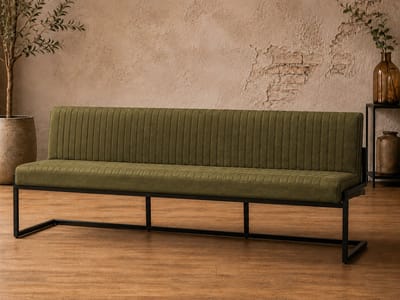Eetkamerbank Belgie 215 cm Micro Leder Groen