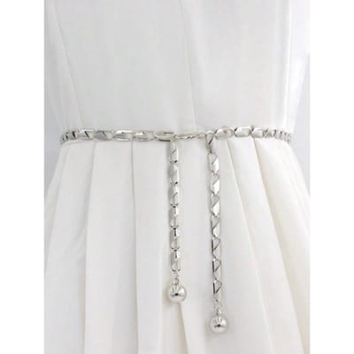 1 pièce Élégante Ceinture de Taille à Chaîne en Alliage de Zinc, Couleur Or/Argent, Chaîne de Taille Métallique Polyvalente Pour Accompagner Robe, Jupe, Pantalon, Convient Pour la Saint-Valentin 1pc