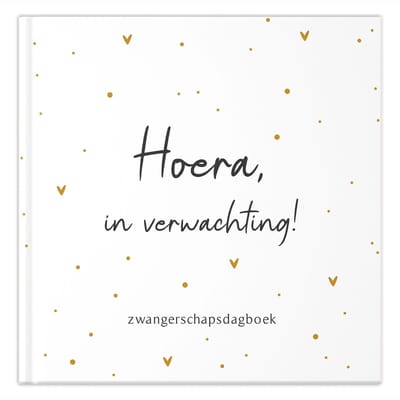 Fyllbooks - Mijn negen maanden Dagboek - Zwangerschapsboek, Babyboek - 9 maanden Invulboek Zwangerschap - Oker dots
