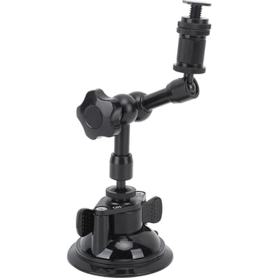Support à ventouse pour caméra de voiture, support solide, rotation universelle à 360 degrés, base de 8 cm pour trépied, caméra d'action black