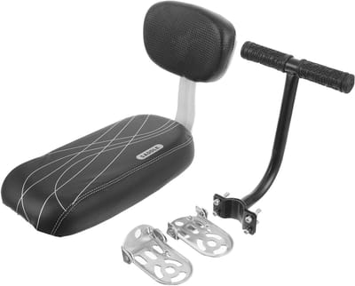 Fietsstoel Met Armleuningen - Achterbank Fiets - Comfortabel Fietsen - Verdikt Zitkussen - 35 x 25 x 17.5 cm - Zwart