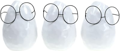 Vaas met glaasjes Paasdecoratie keramiek wit Ø8,5cm H13cm 3 st, 3 Stüc