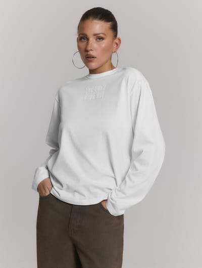 Refined Department T-shirt Stitch Longsleeve R2608816154 001 White Dames Maat - M