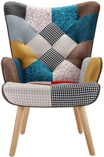Vente-unique Fauteuil van stof met patchwork VATELY