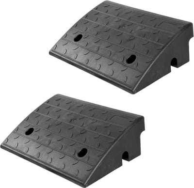 Oprijplaat Rubber - Stoeprand Helling - Toegankelijkheid Verbeteren - Hoge Draagkracht - 43x28x12 cm - Zwart