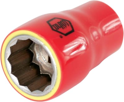 Geïsoleerde Dop - Momentsleutel Dop - Veilig Elektra - 1000 Volt Nominaal - 1/2 Inch - Rood Geel