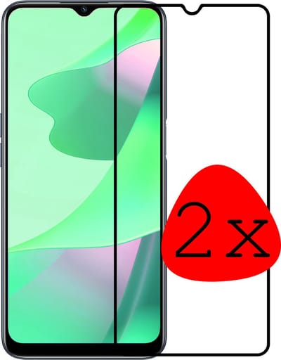 Screenprotector - 2 Stuks Geschikt voor OPPO A16 - Full Cover - Beschermglas - Gehard Glas - Tempered Glass - Screen Protector