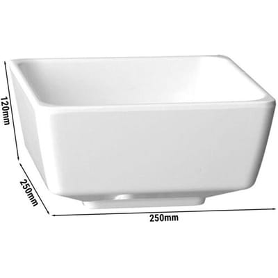 GGM Gastro (6 Stück) Schale - FLOAT - Melamin - 4,7 Liter - eckig - Weiß