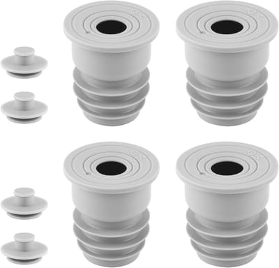 Waterafvoer slangaansluiting, Set van 4, 35-40 mm/45-55 mm, afdichtringen voor wasmachines en gootstenen, grijs, waterdicht en duurzaam