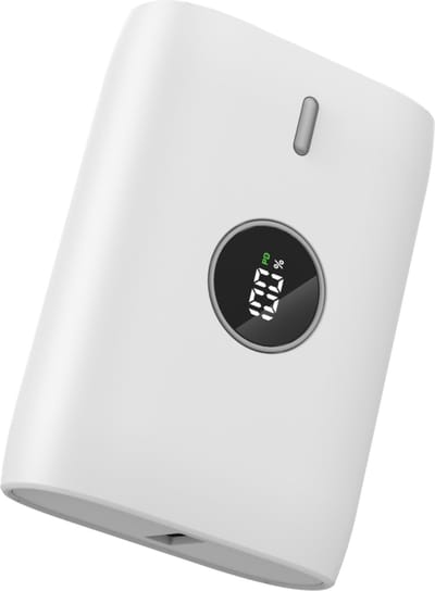 BeHello Powerbank 10.000mAh PD 20W met Display (Type C & USB Output) - White - 2 aansluitingen