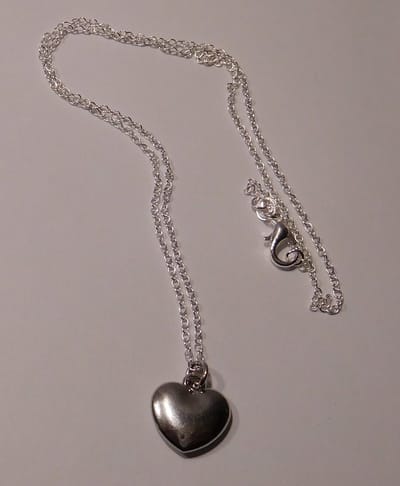 Ketting met hanger hartje zilverkleur