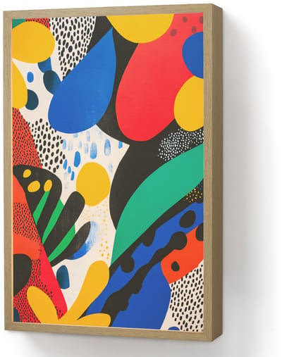 Wandlamp 40x60 cm - Oplaadbaar - Abstract - Planten - Vormen - Kleurrijk - Wandlampen binnen woonkamer - Slaapkamer lamp - Decoratieve nachtlamp - Vloerlamp draadloos