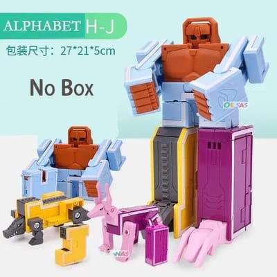 26 Letters A-Z Alfabet Dier Dinosaurus Krijger Vervorming Actiefiguren Transformatie Robot Speelgoed Voor Kinderen Hoge Kwaliteit Cadeau Brinquedos brown