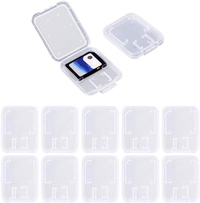 Geheugenkaart Hoesjes - SD Kaart Houder - Opslag Kaartjes - Waterproof Bescherming - 10 Stuks - Transparant
