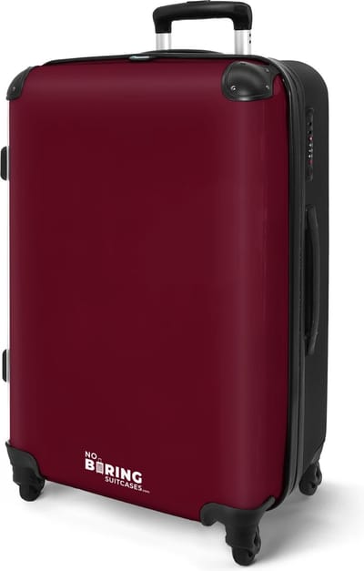 NoBoringSuitcases.com® - Koffer groot bordeaux rood - Rode rolkoffer lichtgewicht - Reiskoffer met 4 wielen - Ruimbagage - Travel luggage suitcase - Grote trolley XL - 20 kg bagage