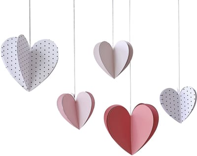 Ginger Ray - 3D papieren harten hangdecoratie - Valentijnsdag versiering - Valentijnsdag cadeau - valentijnsdag