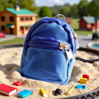 Mini Rugzak Model - Poppenhuis Accessoire - Poppenhuis Decoratie - Gedetailleerd Ontwerp - 1/6 Schaal - Blauw