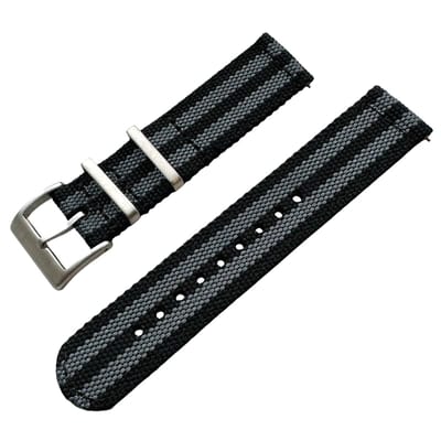 Canvas Like Nylon Two Piece NATO Strap - Makkelijk Zelf te Verwisselen Horlogeband - James Bond 20mm