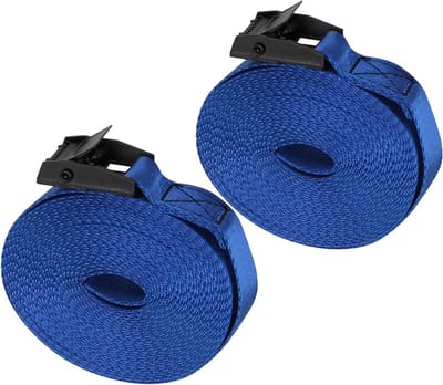 Sjorbanden Set - Spanbanden Bevestiging - Lading Zekeren - Roestbestendige Gespen - 3 Meter - Marineblauw