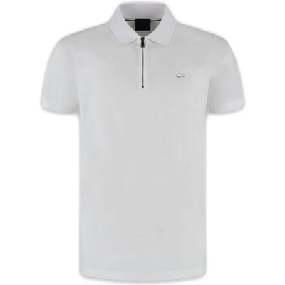 polo met rits man wit