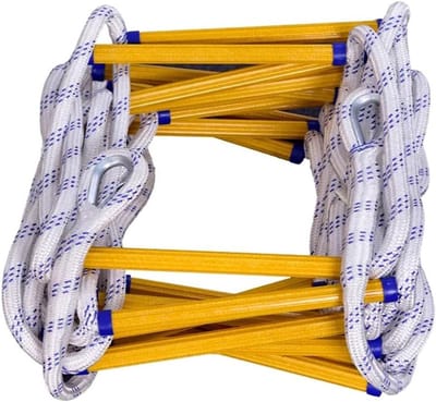 Noodladder - Brandladder Veiligheidsladder - Noodsituaties Ontsnappen - Brandvertragend Materiaal - 20 meter - Geel