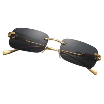 Nivard Zonnebril Voor Dames & Heren - Zonnenbrillen - Zonnenbril - Sun Glasses - Sunglasses - Techno Bril - Rave & Festival - Premium Quality - Goud/Grijs