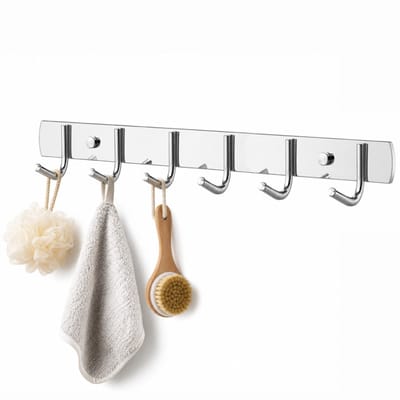BOTC Kapstok - Wandkapstok - 6 Haken - 42cm - RVS - Muur Kapstok Hangend - Muurhaak - Zliver